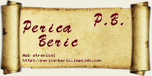 Perica Berić vizit kartica